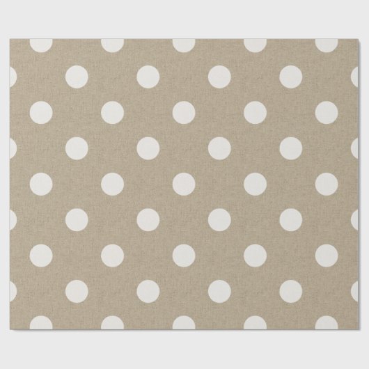 Rustikale Imitate Burlap Polka Dot Muster Geschenkpapier (Flach)