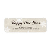 Rustikale Imitate Burlap Texture Happy New Year Ad (Vorne)