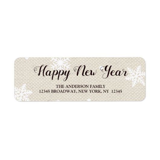 Rustikale Imitate Burlap Texture Happy New Year Ad (Vorne)