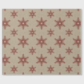 Rustikale Imitate Burlap und Red Snowflake Muster Geschenkpapier (Flach)