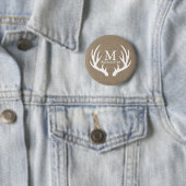 Rustikale Imitate Burlap White Deer Antlers Button (Beispiel)
