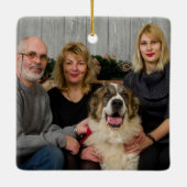 Rustikale Imitate Burlap White Deer Antlers Foto Keramikornament (Rückseite)