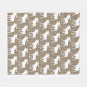 Rustikale Imitate Burlap & White Elche Muster Fleecedecke (Vorderseite (Horizontal))