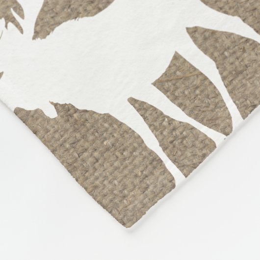 Rustikale Imitate Burlap & White Elche Muster Fleecedecke (Ecke)
