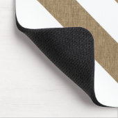 Rustikale Imitate Burlap White Strips Mousepad (Ecke)