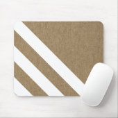 Rustikale Imitate Burlap White Strips Mousepad (Mit Mouse)