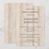 Rustikale Imitate Cream White Wood Brautparty Einladung (Vorne/Hinten)