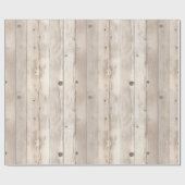 Rustikale Imitate Cream White Wood Wedding Geschenkpapier (Flach)