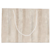 Rustikale Imitate Cream White Wood Wedding Große Geschenktüte (Rückseite)