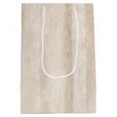 Rustikale Imitate Cream White Wood Wedding Mittlere Geschenktüte (Rückseite)