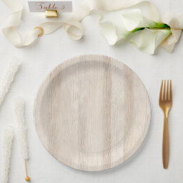 Rustikale Imitate Cream White Wood Wedding Pappteller