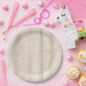 Rustikale Imitate Cream White Wood Wedding Pappteller (Party)