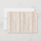 Rustikale Imitate Cream White Wood Wedding RSVP Karte (Rückseite)
