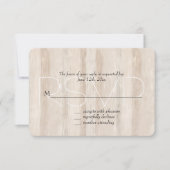 Rustikale Imitate Cream White Wood Wedding RSVP Karte (Vorderseite)