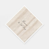 Rustikale Imitate Cream White Wood Wedding Serviette (Ecke)