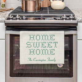 Rustikale Imitate Cross-Stitch Zuhause Sweet Zuhau Geschirrtuch