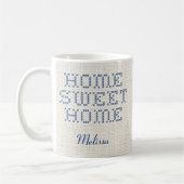 Rustikale Imitate Cross-Stitch Zuhause Sweet Zuhau Kaffeetasse (Links)