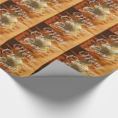 Rustikale Imitate Gold Brown Weihnachtsbaummuster Geschenkpapier (Ecke)