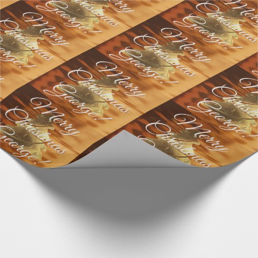 Rustikale Imitate Gold Brown Weihnachtsbaummuster Geschenkpapier (Ecke)