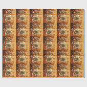 Rustikale Imitate Gold Brown Weihnachtsbaummuster Geschenkpapier (Flach)