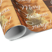 Rustikale Imitate Gold Brown Weihnachtsbaummuster Geschenkpapier (Rolleneckpunkt)