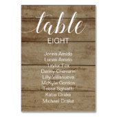 Rustikale Imitate Hochzeitskarten für Holz Tischnummer (Vorderseite)