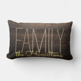 Rustikale IMITATE HOLZ Chic Family Monogram YELLOW Lendenkissen