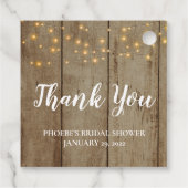 Rustikale Imitate Holz Land Brautparty Geschenkanhänger (Rückseite)