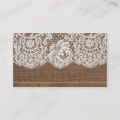 Rustikale Imitate Holz mit Spitzen Platzkarte (Rückseite)