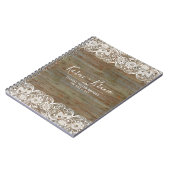 Rustikale Imitate Holz und Weiße Spitzen Notizblock (Linke Seite)