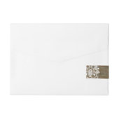 Rustikale Imitate Holz & Vintage Spitzen Rundum-Adressaufkleber (Rückseite)