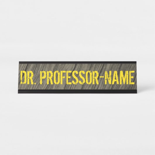 Rustikale, Imitate Holzaussehen Muster + Individue Schreibtischnamensplakette (Vorderseite )