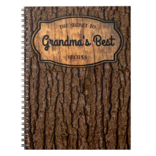Rustikale Imitate Holzbaumbaum Recipe Kochbuch Notizblock