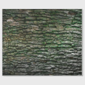 Rustikale Imitate Holzkörnbaum Bark Moss Geschenkpapier (Flach)