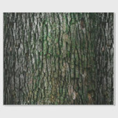 Rustikale Imitate Holzkörnbaum Bark Moss Geschenkpapier (Flach)