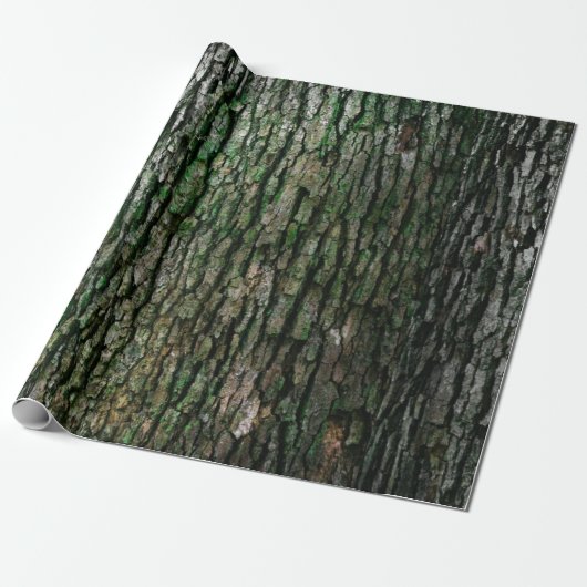 Rustikale Imitate Holzkörnbaum Bark Moss Geschenkpapier (Ungerollt)