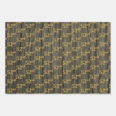 Rustikale Imitate Holzkörner, elegante Imitate Gol Geschenkpapier Set (Vorderseite 3)