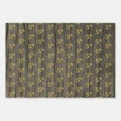 Rustikale Imitate Holzkörner, elegante Imitate Gol Geschenkpapier Set (Vorderseite)