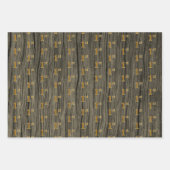 Rustikale Imitate Holzkörner, elegante Imitate Gol Geschenkpapier Set (Vorderseite)