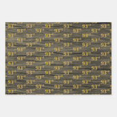 Rustikale Imitate Holzkörner, elegante Imitate Gol Geschenkpapier Set (Vorderseite 2)