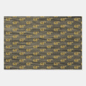 Rustikale Imitate Holzkörner, elegante Imitate Gol Geschenkpapier Set (Vorderseite 2)