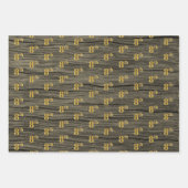 Rustikale Imitate Holzkörner, elegante Imitate Gol Geschenkpapier Set (Vorderseite 2)