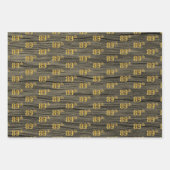 Rustikale Imitate Holzkörner, elegante Imitate Gol Geschenkpapier Set (Vorderseite 2)