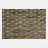 Rustikale Imitate Holzkörner, elegante Imitate Gol Geschenkpapier Set (Vorderseite 3)