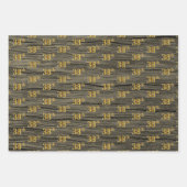 Rustikale Imitate Holzkörner, elegante Imitate Gol Geschenkpapier Set (Vorderseite 2)