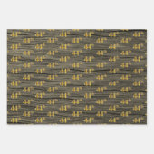 Rustikale Imitate Holzkörner, elegante Imitate Gol Geschenkpapier Set (Vorderseite 2)