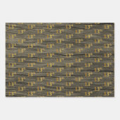 Rustikale Imitate Holzkörner, elegante Imitate Gol Geschenkpapier Set (Vorderseite 2)