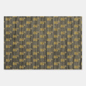 Rustikale Imitate Holzkörner, elegante Imitate Gol Geschenkpapier Set (Vorderseite 3)