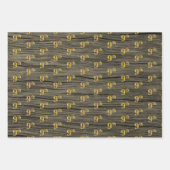 Rustikale Imitate Holzkörner, elegante Imitate Gol Geschenkpapier Set (Vorderseite 2)