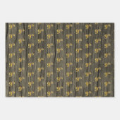 Rustikale Imitate Holzkörner, elegante Imitate Gol Geschenkpapier Set (Vorderseite)